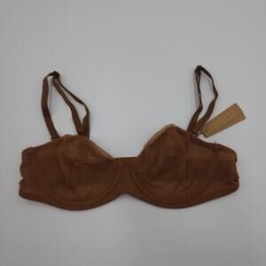 SKIMS Ultra Fine Mesh Strapless Underwire Bra in Bronze Size 34A